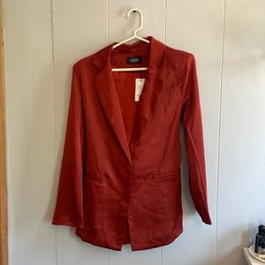 Red silk blazer from Cider